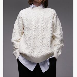 Topman multi stitch cable sweater